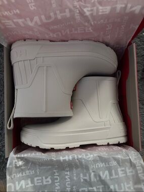 Hunter White Matte Short Rain Boots